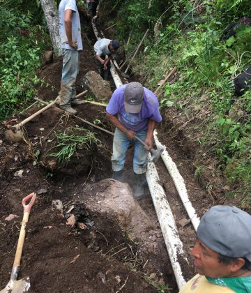 When there are rocks in the path, it is a manual process to clear them -- no modern machinery!